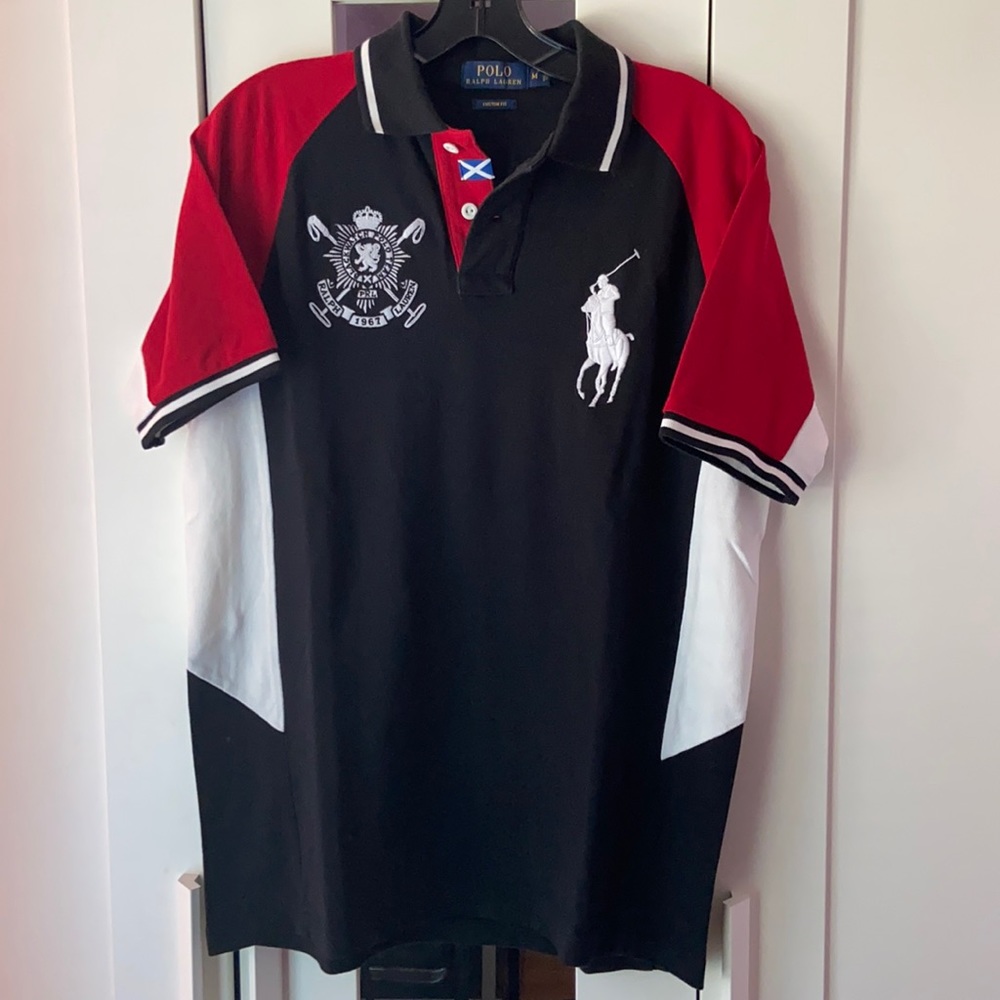 POLO RALPH LAUREN POLO BLACK SHIRT MEDIUM CUSTOM